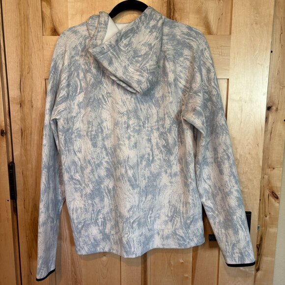 Old Navy Dynamic Fleece Pullover Hoodie M Medium White Blue Swirl - Picture 2 of 6